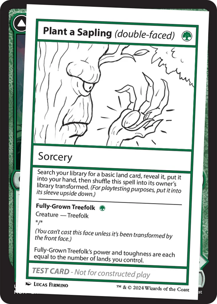 Plant a Sapling // Fully-Grown Treefolk · Mystery Booster 2