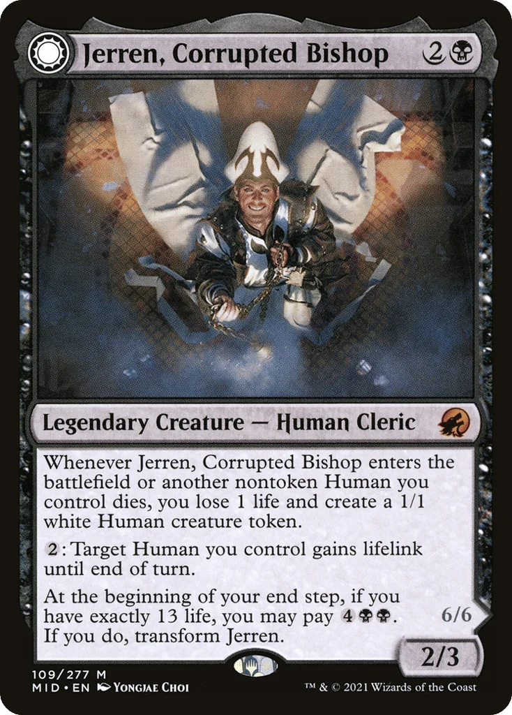 Jerren, Corrupted Bishop // Ormendahl, the Corrupter · Innistrad: Midnight Hunt