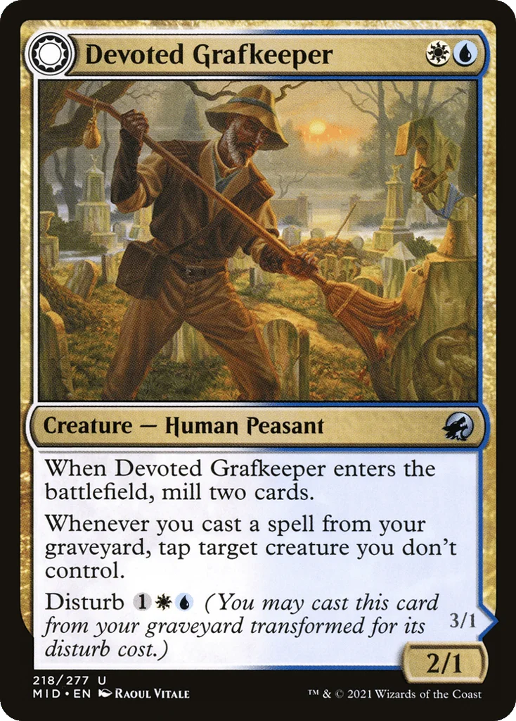 Devoted Grafkeeper // Departed Soulkeeper · Innistrad: Midnight Hunt