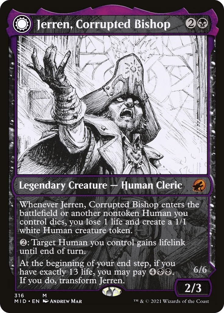 Jerren, Corrupted Bishop // Ormendahl, the Corrupter · Innistrad: Midnight Hunt
