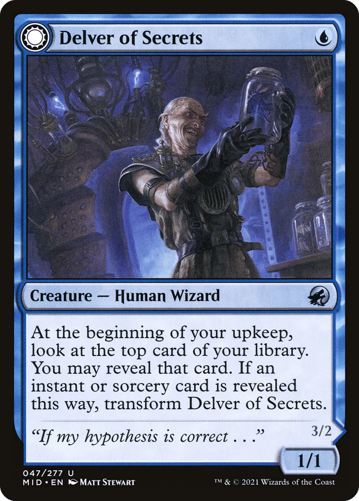 Delver of Secrets // Insectile Aberration · Innistrad: Midnight Hunt