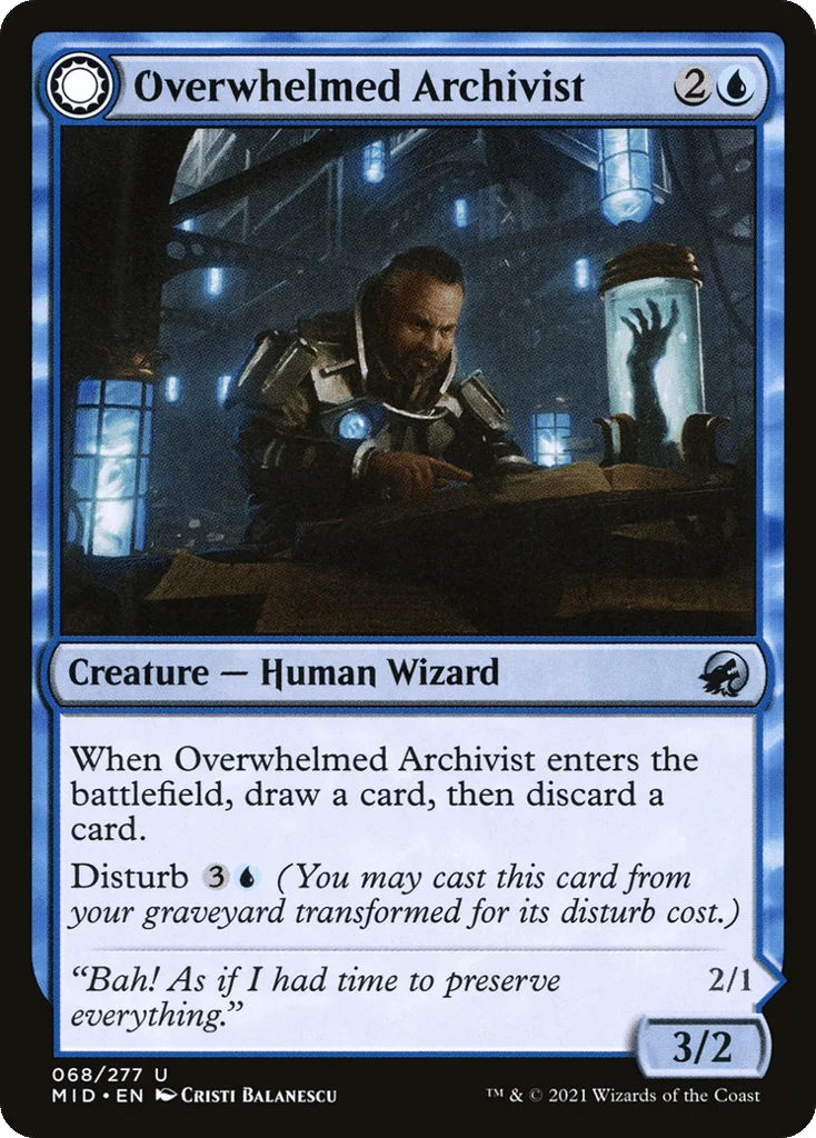 Overwhelmed Archivist // Archive Haunt · Innistrad: Midnight Hunt