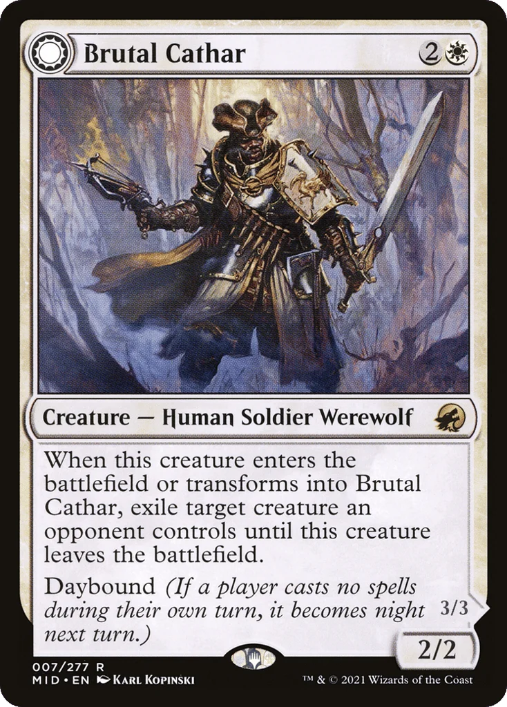 Brutal Cathar // Moonrage Brute · Innistrad: Midnight Hunt