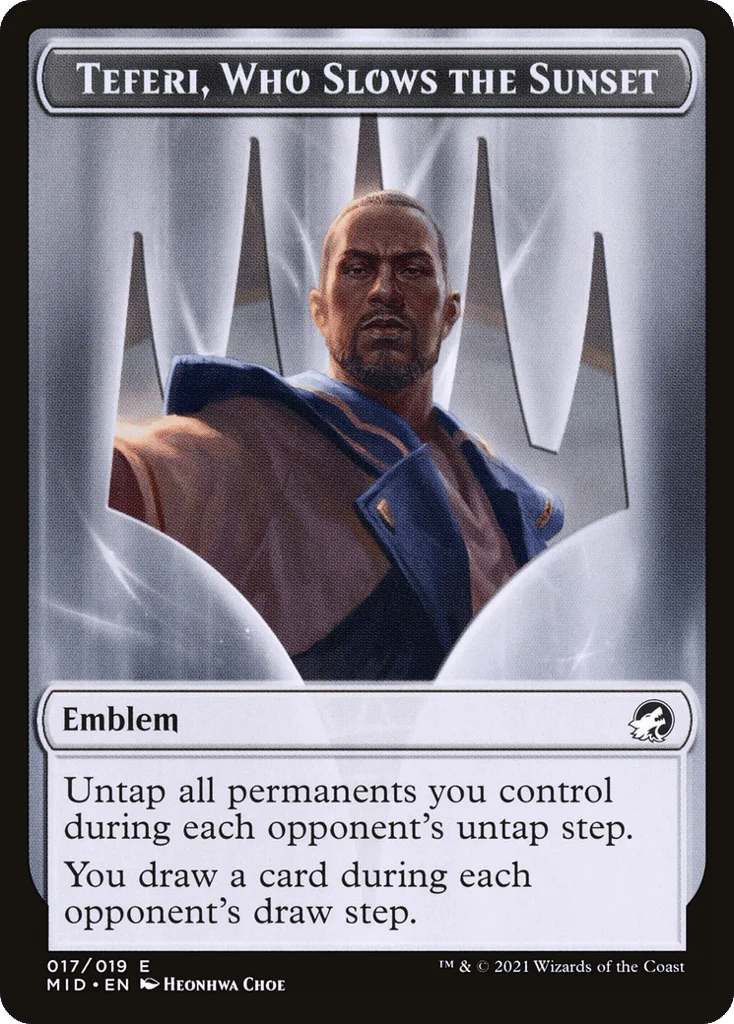 Teferi, Who Slows the Sunset Emblem · Innistrad: Midnight Hunt