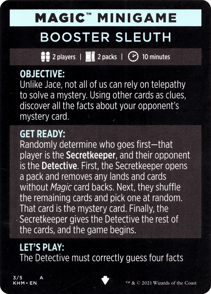 Booster Sleuth // Booster Sleuth (cont'd) · Kaldheim Minigames