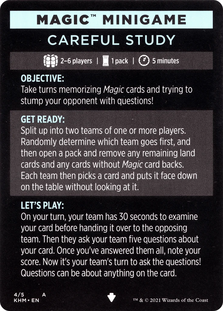 Careful Study (minigame) // Careful Study (cont'd) · Kaldheim Minigames