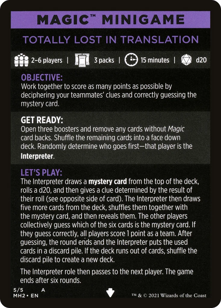 Totally Lost in Translation // Totally Lost in Translation (cont'd) · Modern Horizons 2 Minigames