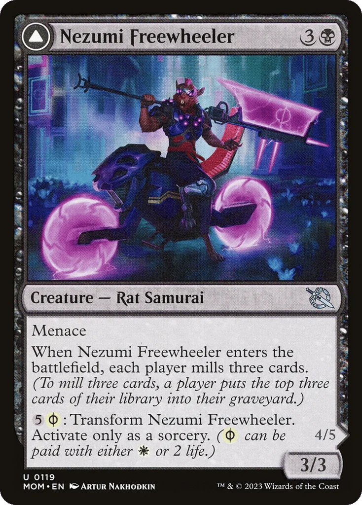 Nezumi Freewheeler // Hideous Fleshwheeler · March of the Machine