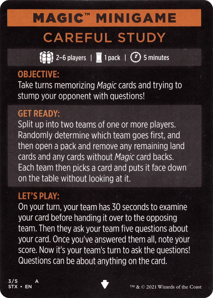 Careful Study (minigame) // Careful Study (cont'd) · Strixhaven: School of Mages Minigames