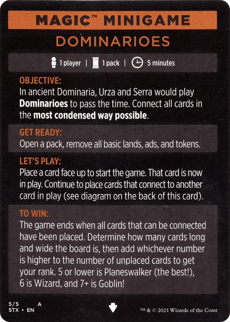 Dominarioes // Dominarioes (cont'd) · Strixhaven: School of Mages Minigames
