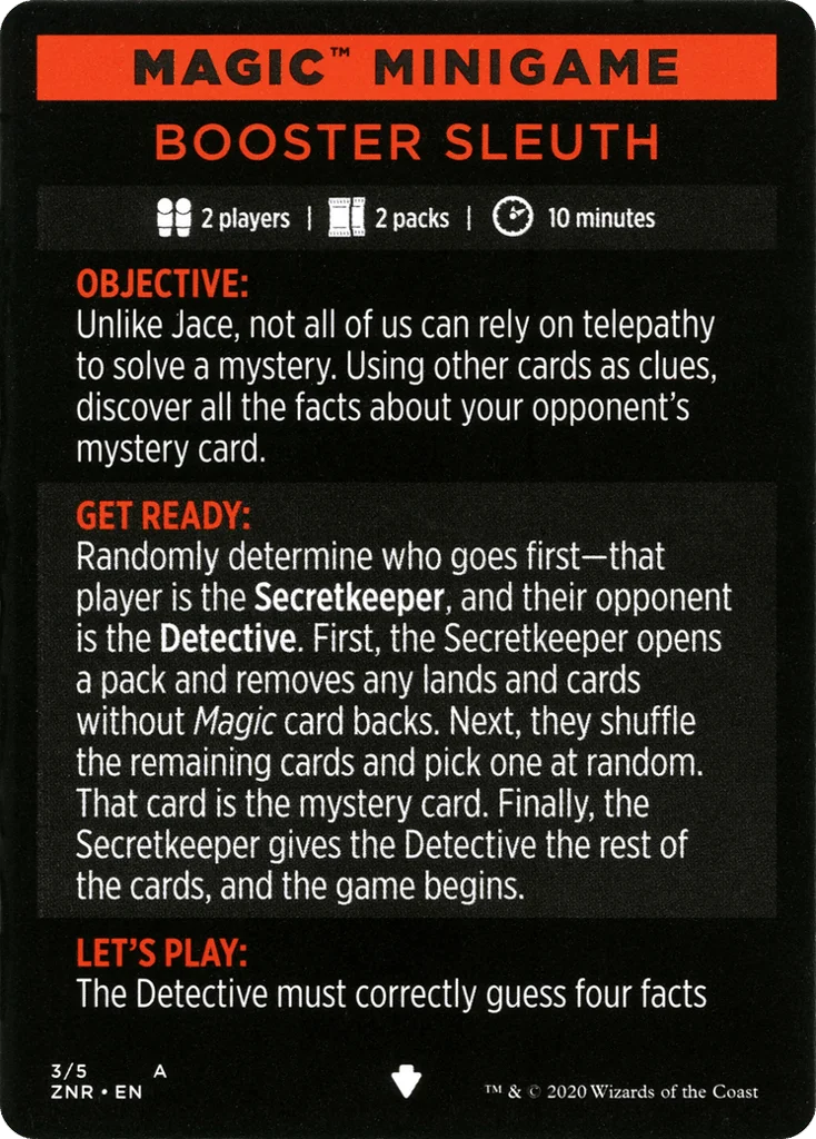 Booster Sleuth // Booster Sleuth (cont'd) · Zendikar Rising Minigames