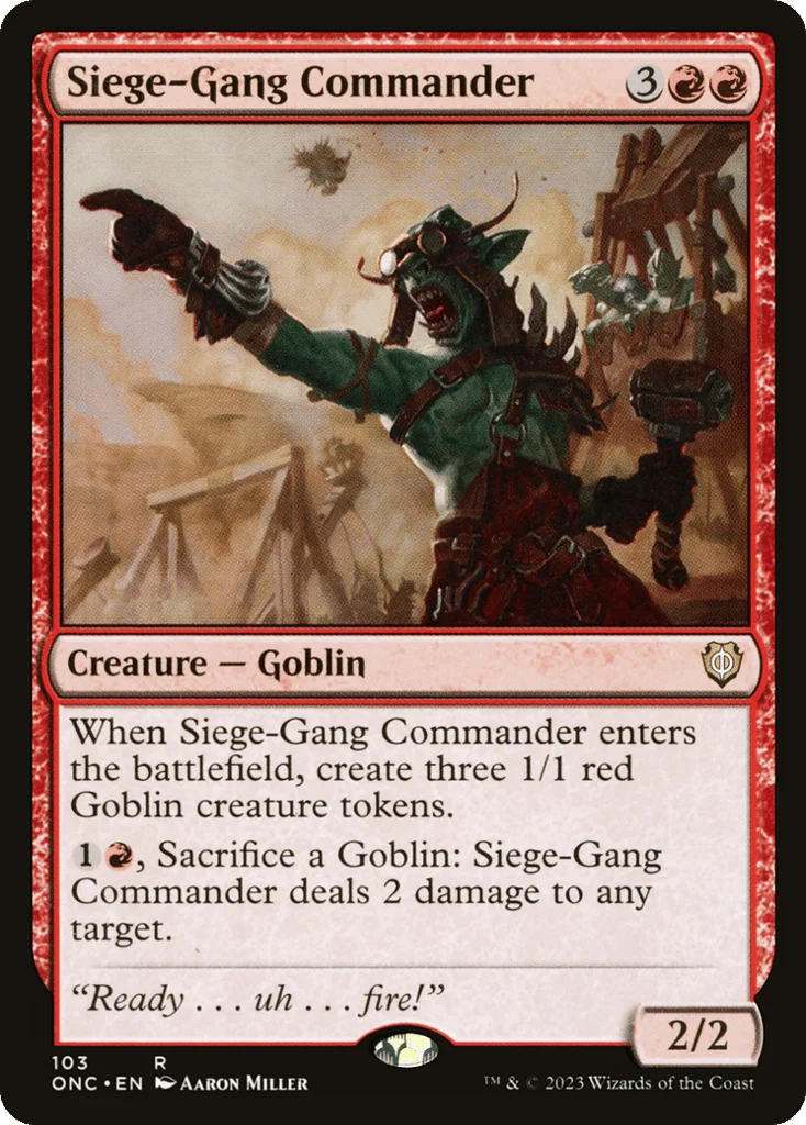 Siege-Gang Commander · Phyrexia: All Will Be One Commander