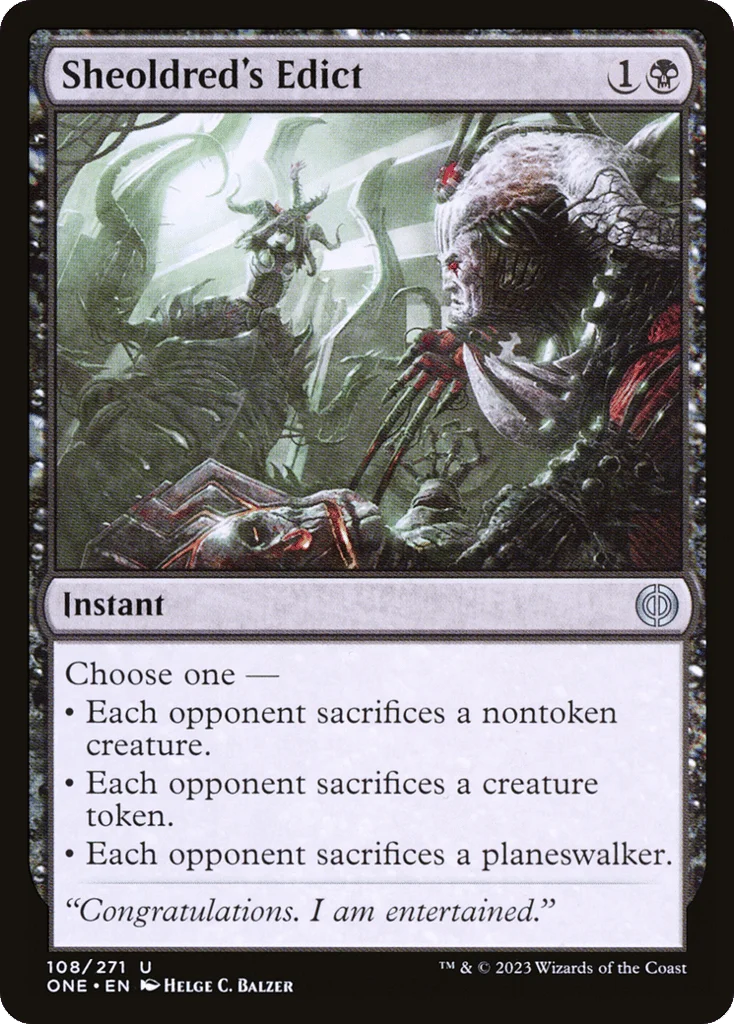 Sheoldred's Edict · Phyrexia: All Will Be One