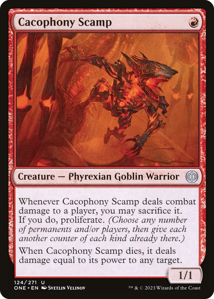 Cacophony Scamp · Phyrexia: All Will Be One