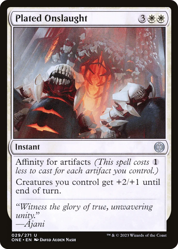 Plated Onslaught · Phyrexia: All Will Be One