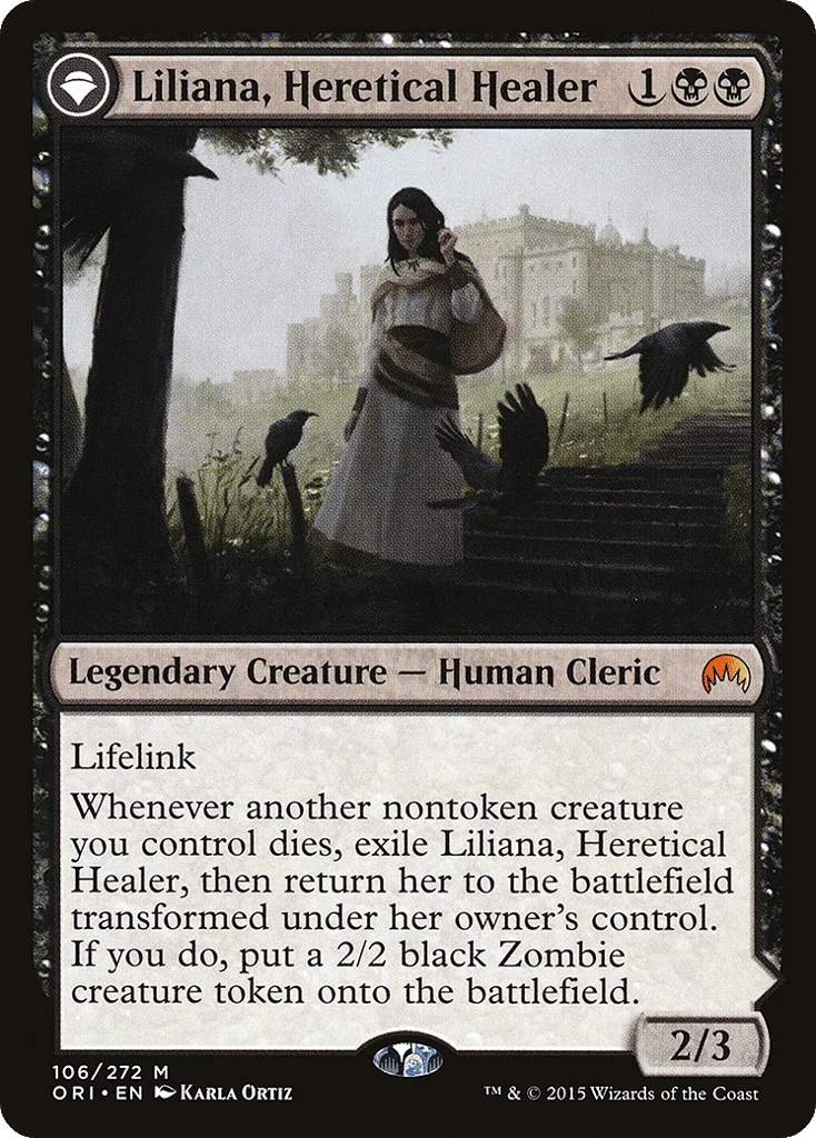 Liliana, Heretical Healer // Liliana, Defiant Necromancer · Magic Origins