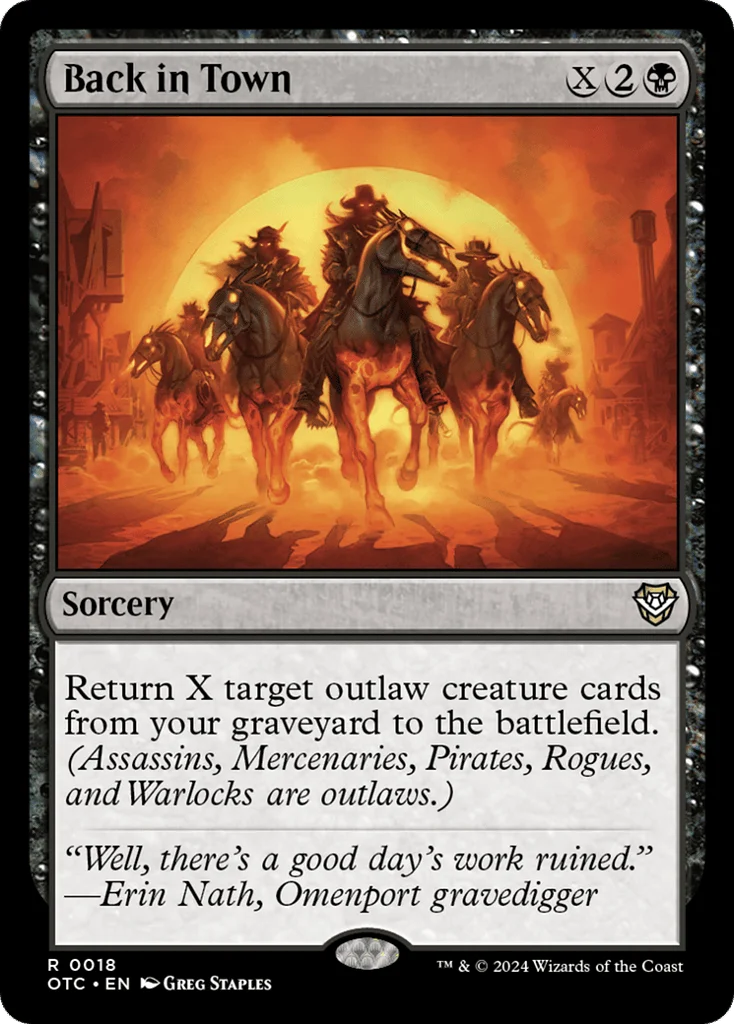 Back in Town · Outlaws of Thunder Junction Commander