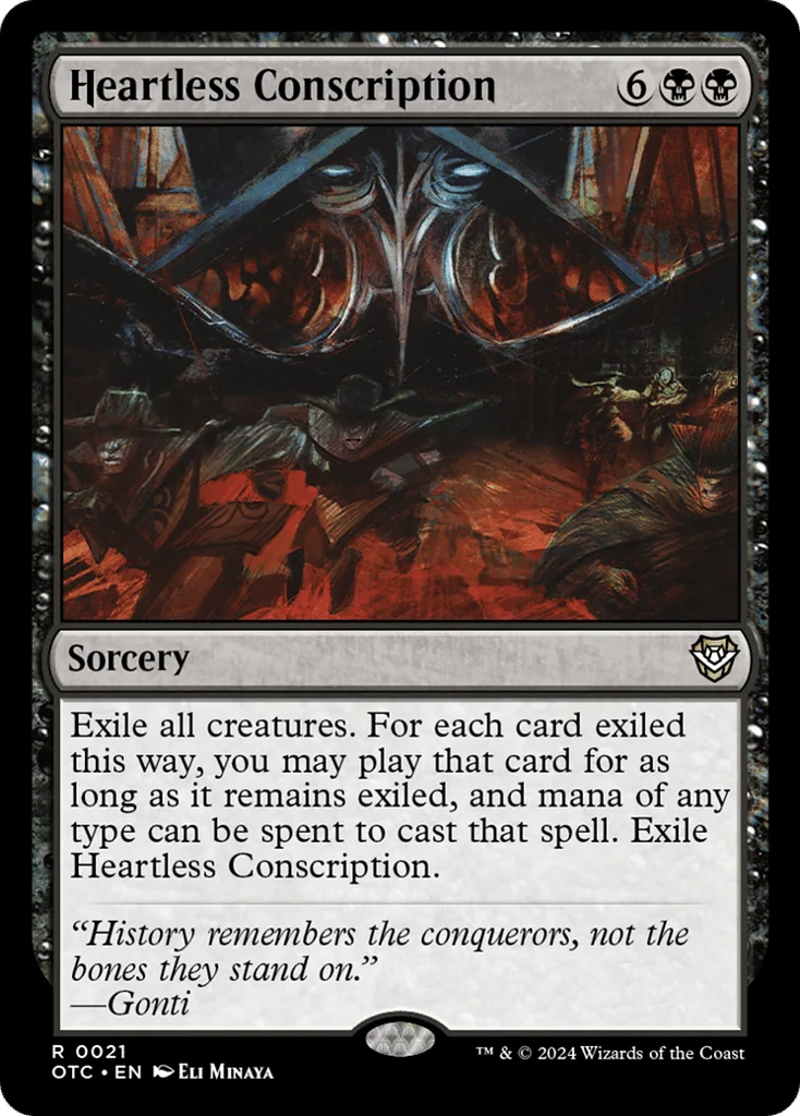 Heartless Conscription · Outlaws of Thunder Junction Commander