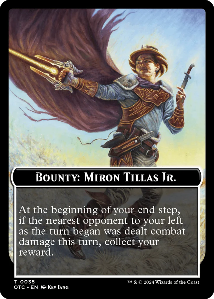 Bounty: Miron Tillas Jr. // Wanted! · Outlaws of Thunder Junction Commander
