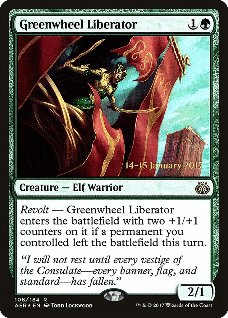 Greenwheel Liberator · Aether Revolt Promos
