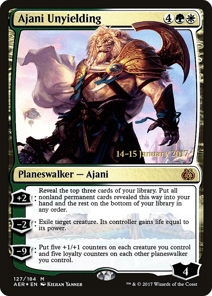 Ajani Unyielding · Aether Revolt Promos