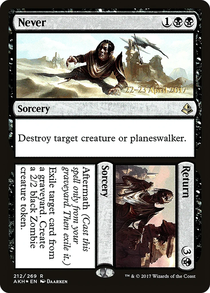 Never // Return · Amonkhet Promos
