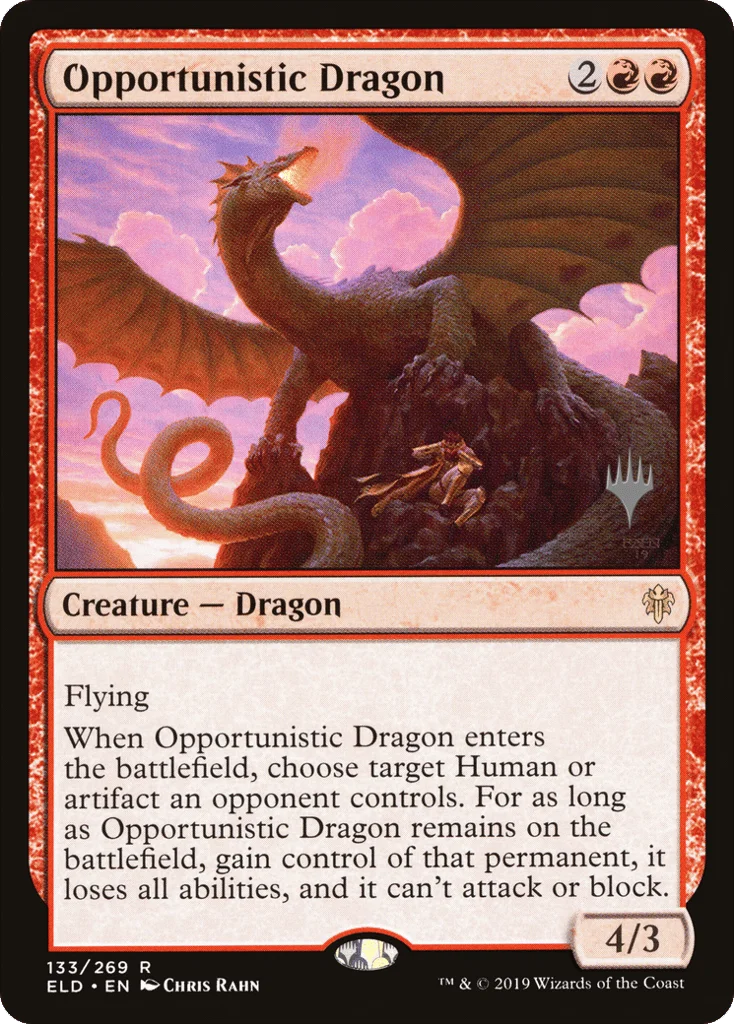 Opportunistic Dragon · Throne of Eldraine Promos