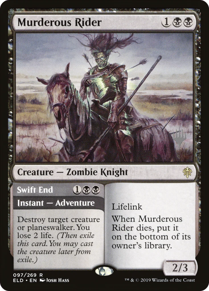 Murderous Rider // Swift End · Throne of Eldraine Promos