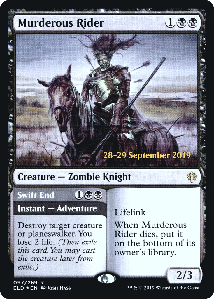 Murderous Rider // Swift End · Throne of Eldraine Promos