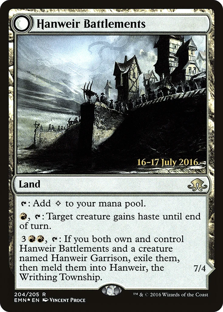 Hanweir Battlements // Hanweir, the Writhing Township · Eldritch Moon Promos