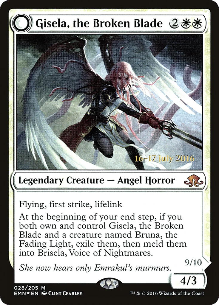Gisela, the Broken Blade // Brisela, Voice of Nightmares · Eldritch Moon Promos