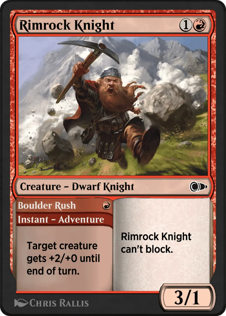 Rimrock Knight // Boulder Rush · Pioneer Masters