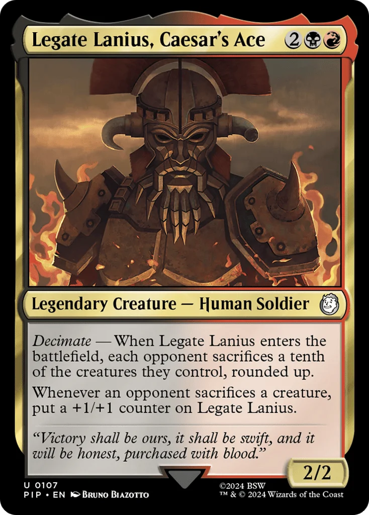 Legate Lanius, Caesar's Ace · Fallout