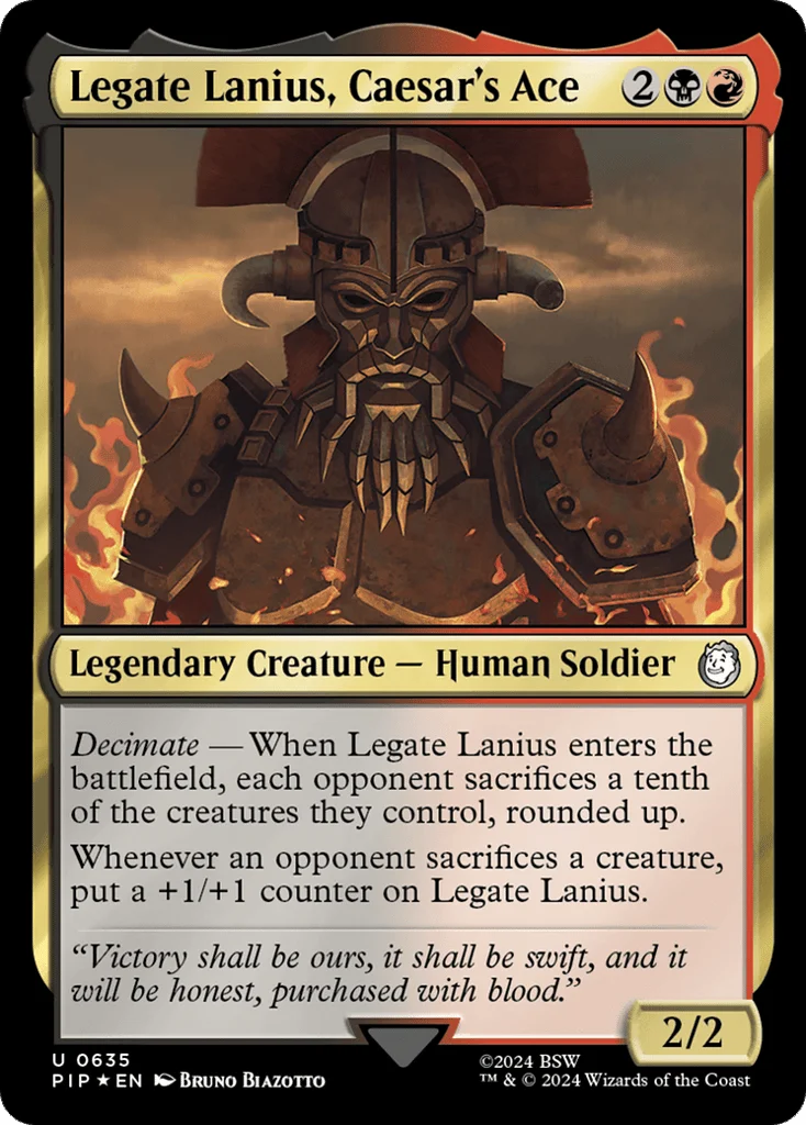Legate Lanius, Caesar's Ace · Fallout