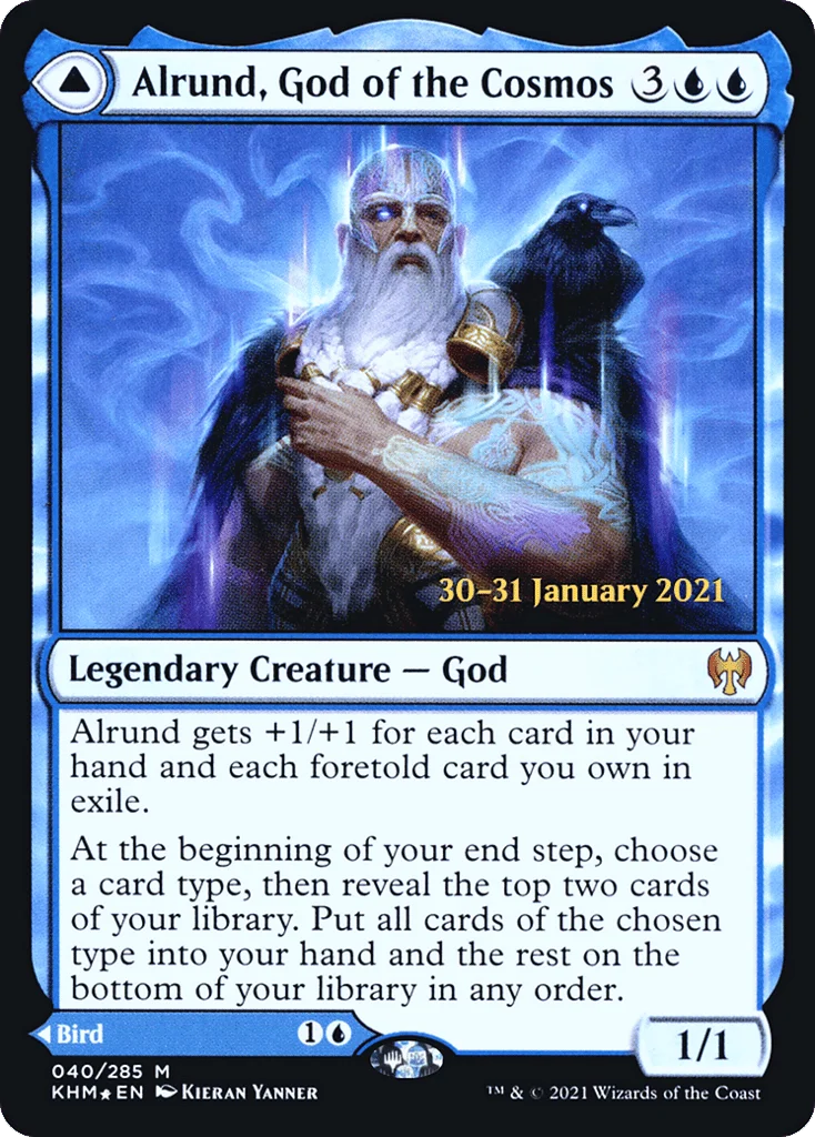 Alrund, God of the Cosmos // Hakka, Whispering Raven · Kaldheim Promos