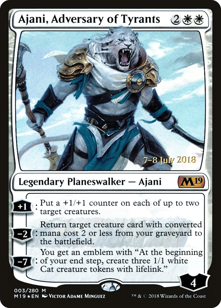 Ajani, Adversary of Tyrants · Core Set 2019 Promos