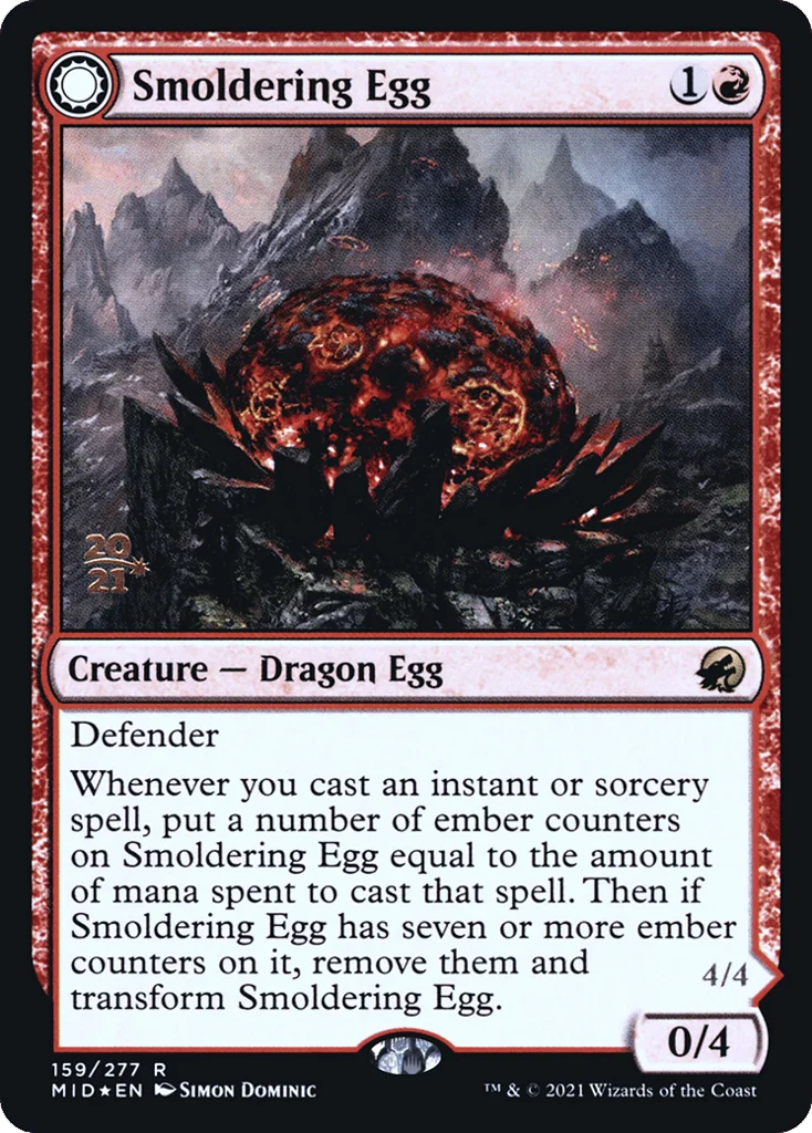 Smoldering Egg // Ashmouth Dragon · Innistrad: Midnight Hunt Promos