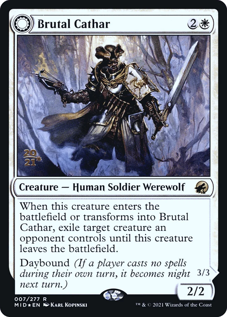 Brutal Cathar // Moonrage Brute · Innistrad: Midnight Hunt Promos