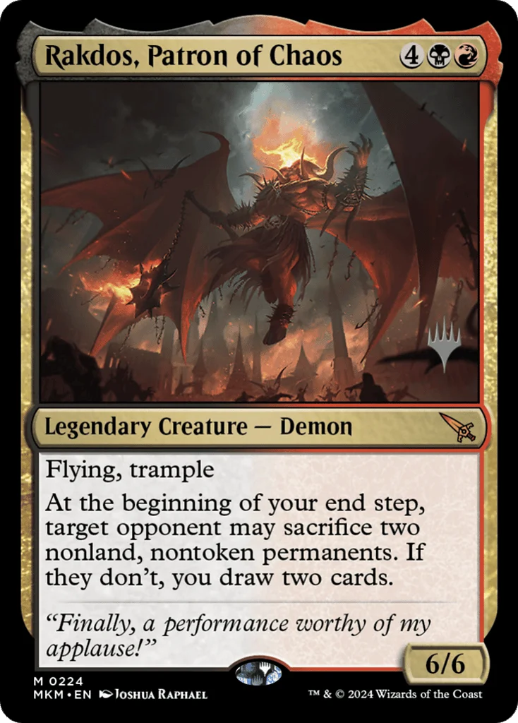 Rakdos, Patron of Chaos · Murders at Karlov Manor Promos