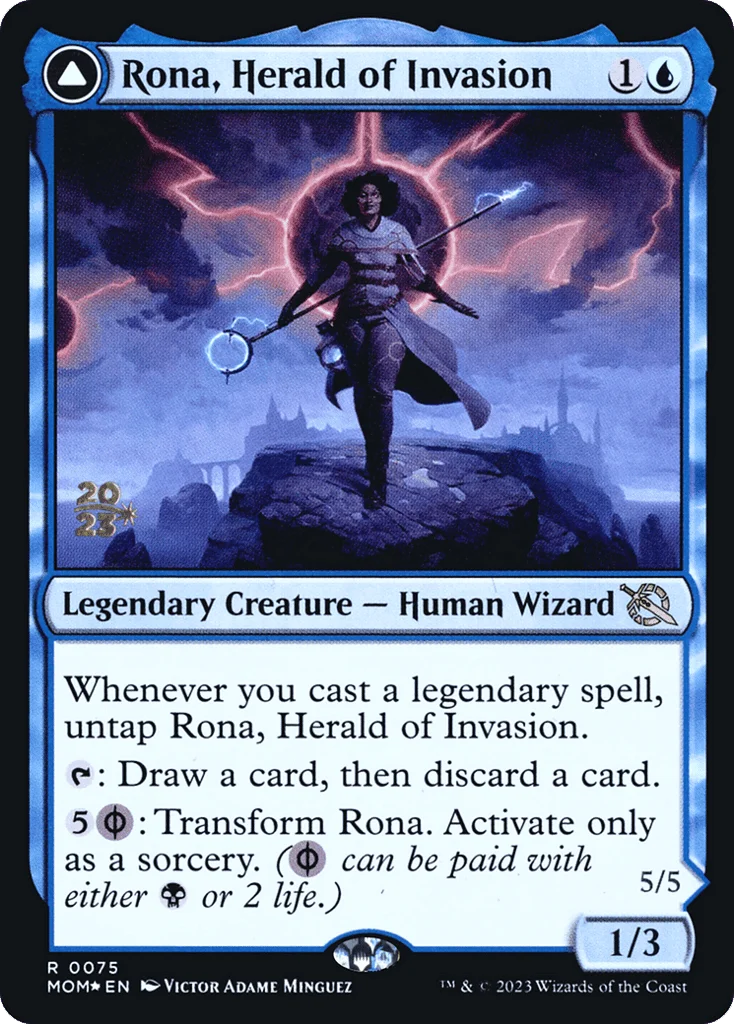 Rona, Herald of Invasion // Rona, Tolarian Obliterator · March of the Machine Promos