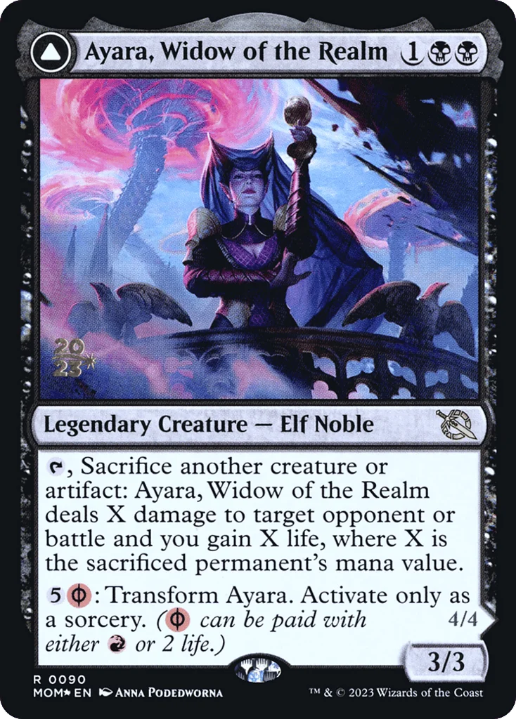Ayara, Widow of the Realm // Ayara, Furnace Queen · March of the Machine Promos