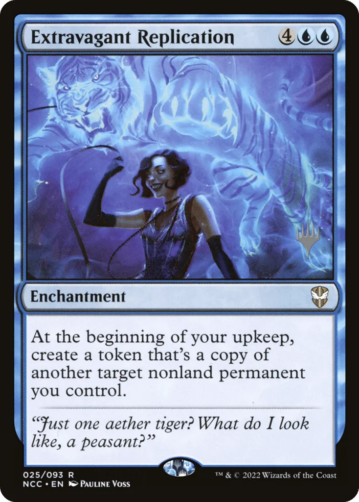 Extravagant Replication · New Capenna Commander Promos