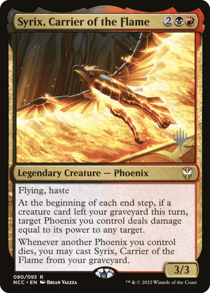Syrix, Carrier of the Flame · New Capenna Commander Promos