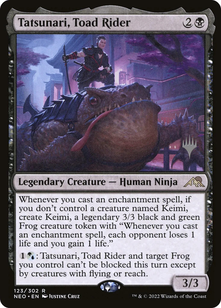Tatsunari, Toad Rider · Kamigawa: Neon Dynasty Promos