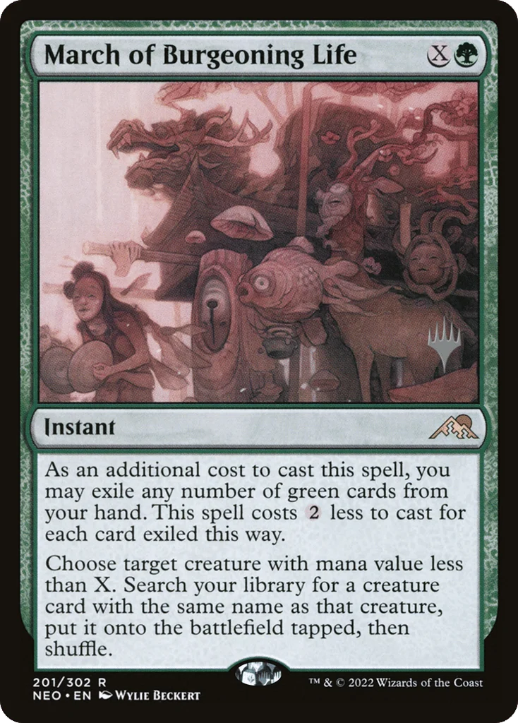 March of Burgeoning Life · Kamigawa: Neon Dynasty Promos