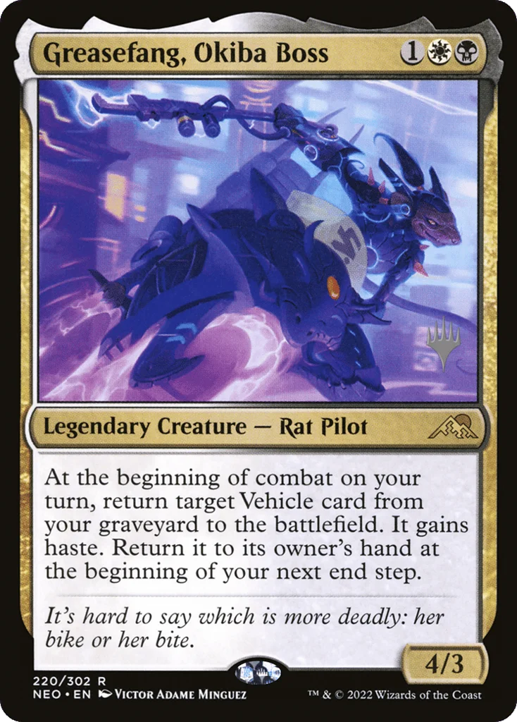 Greasefang, Okiba Boss · Kamigawa: Neon Dynasty Promos