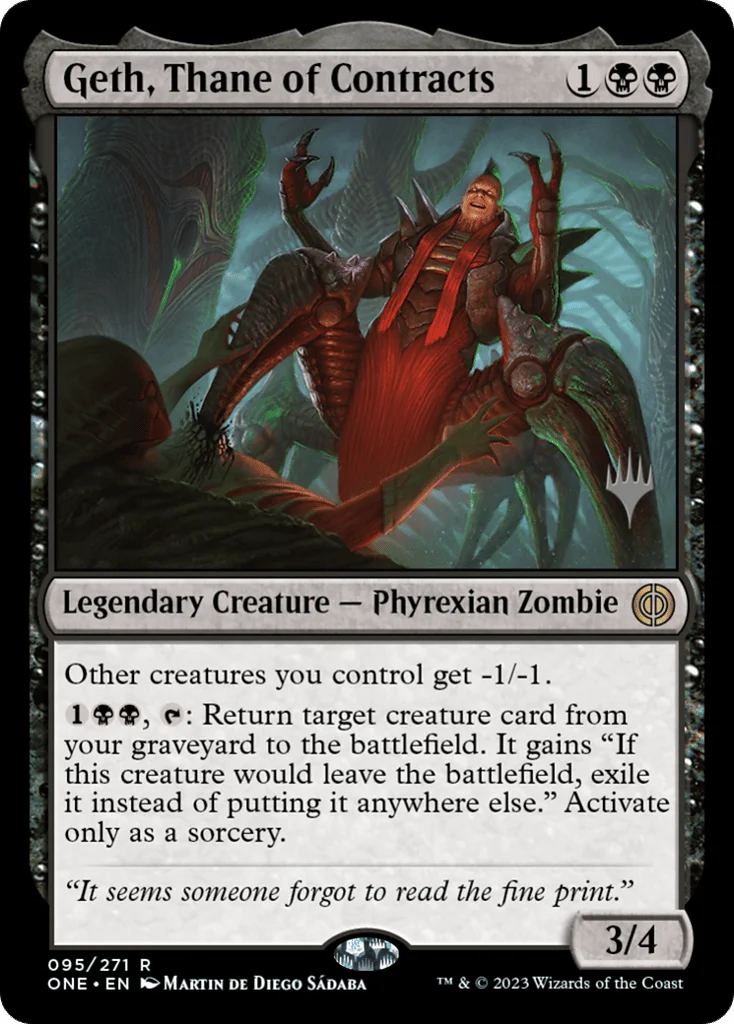 Geth, Thane of Contracts · Phyrexia: All Will Be One Promos