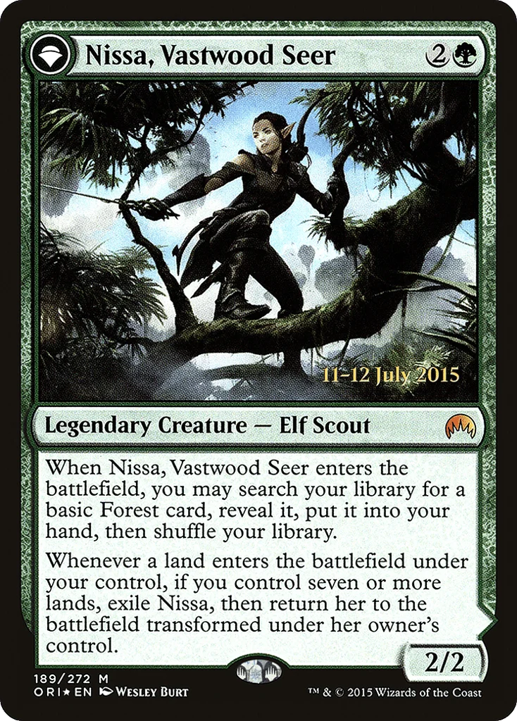 Nissa, Vastwood Seer // Nissa, Sage Animist · Magic Origins Promos
