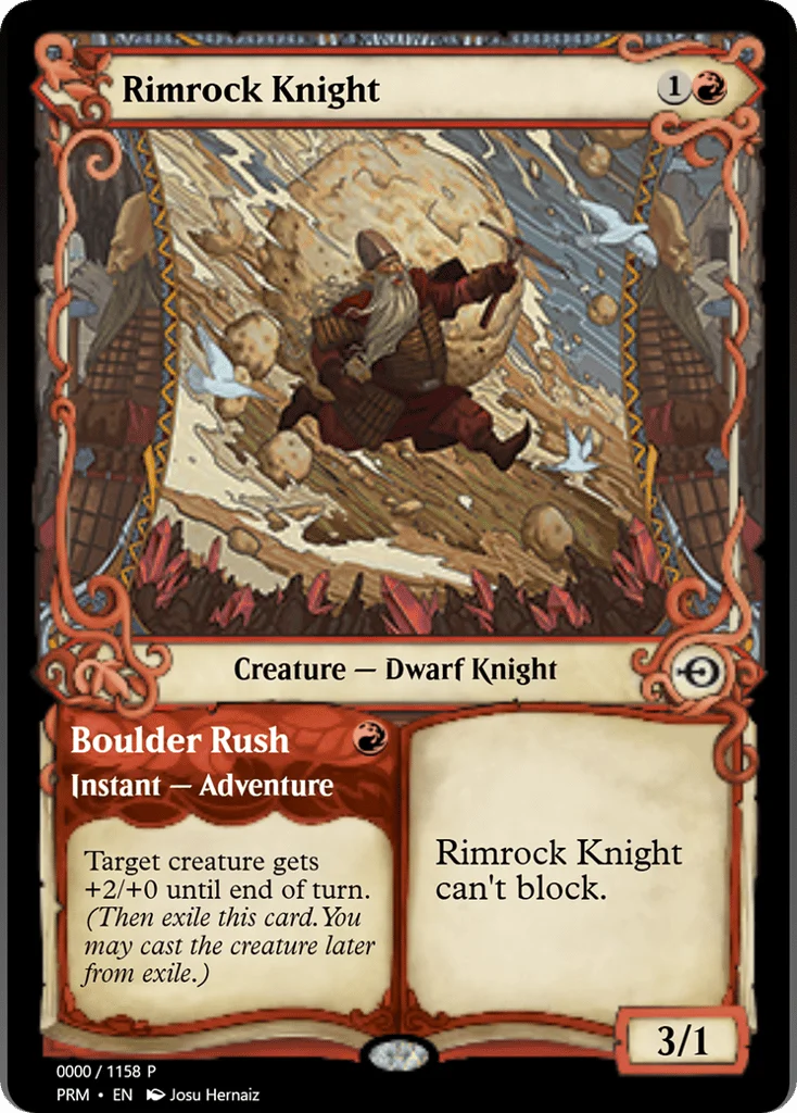 Rimrock Knight // Boulder Rush · Magic Online Promos