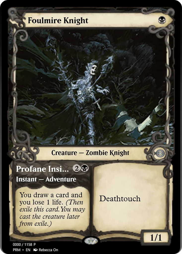 Foulmire Knight // Profane Insight · Magic Online Promos